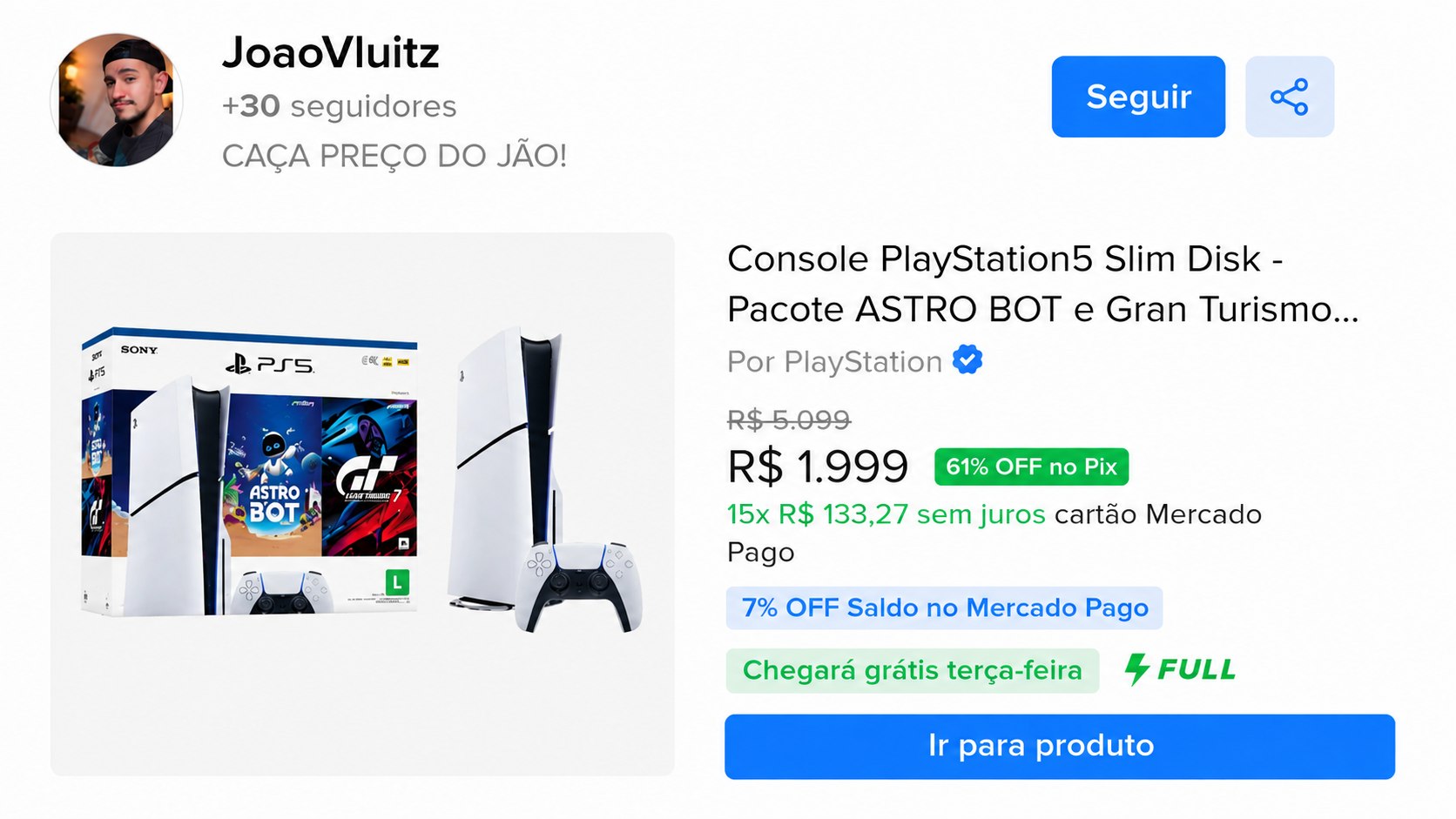 Caça preço do Jão - Ofertas e Cupons todo dia! As melhores promoções.☕️🔎